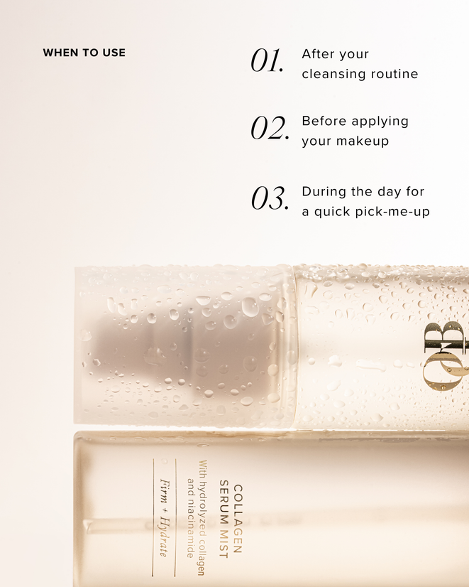 OGB Hydrate & Lift Duo: mist bottle with when-to-use steps